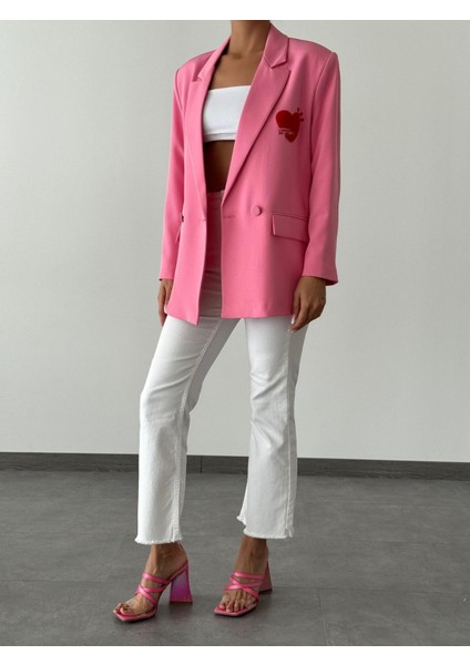 Kalp Nakışlı Ceket Pembe fiyatları