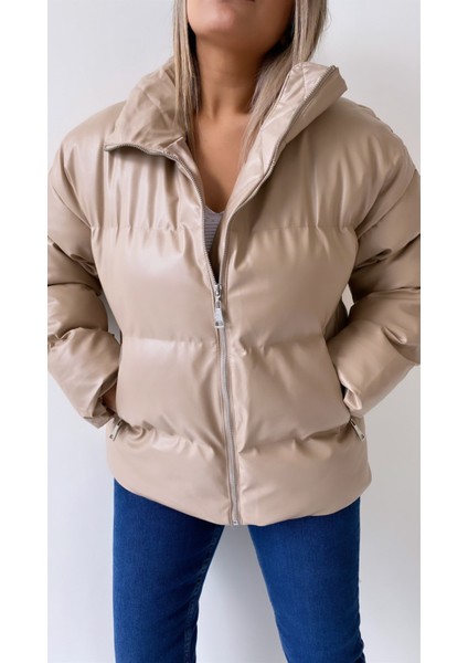 Şişme Geniş Yaka Deri Mont Vizon fiyatları