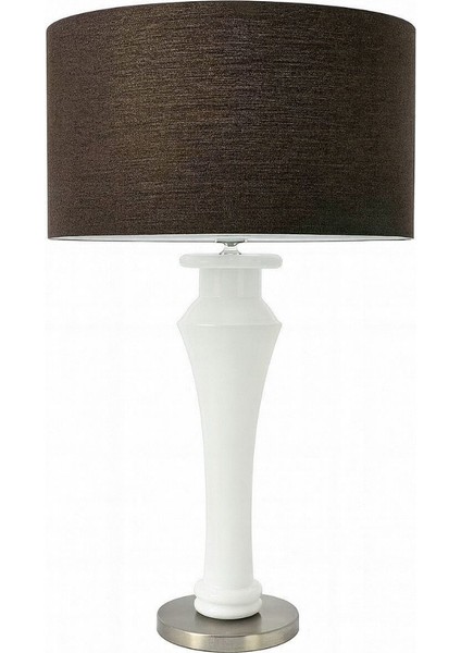 Lüks Detaylar: Üfleme Cam Gövde, Satin Metal ve Kumaş Abajur (Beyaz)