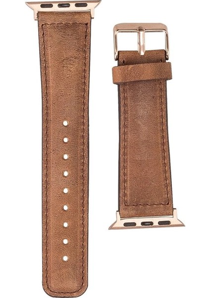 Apple Watch Uyumlu Deri Kordon 42-44-45MM G19 Taba modelleri