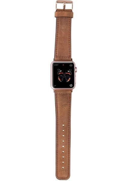 Apple Watch Uyumlu Deri Kordon 42-44-45MM G19 Taba fırsatları