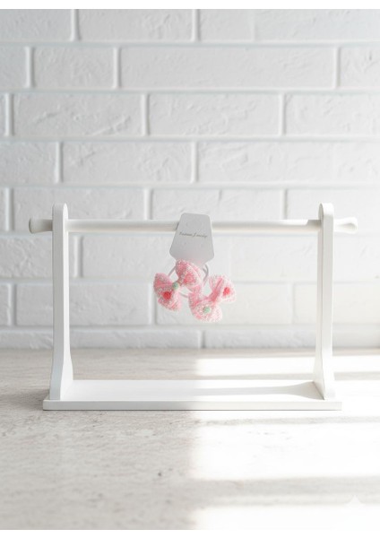 Pırıltılı Kurdela ve Pastel Gül Detaylı Toka Seti (Çift)