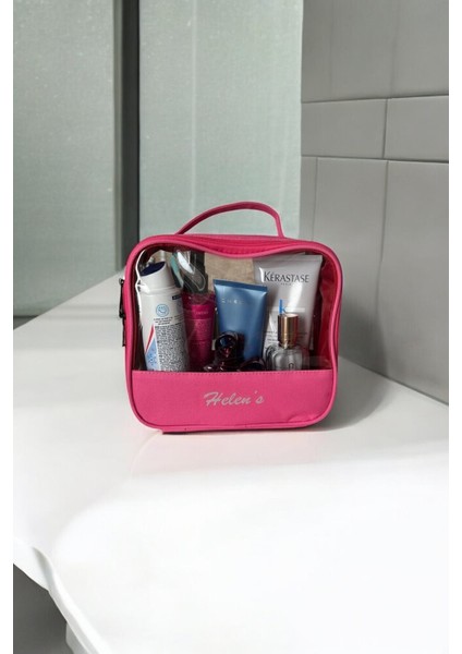 Şeffaf Panelli Makyaj Çantası Makyaj Malzemeleri Düzenleyici 22X20 cm fırsatları