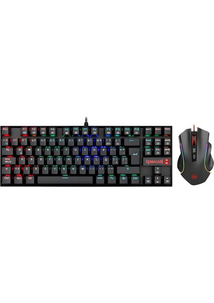 K552-RGB-BA Combo%60 Mekanik Tr Q Klavye 7200 Dpi Mouse Set