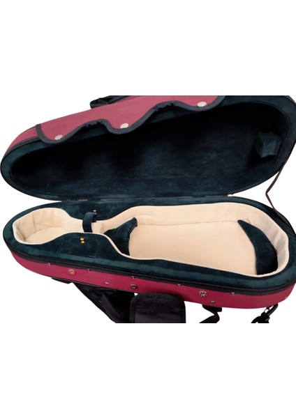 VLC44 4/4 Keman Çantası – Hafif ve Dayanıklı Özel Form Koruma Kılıfı (Bordo/siyah)