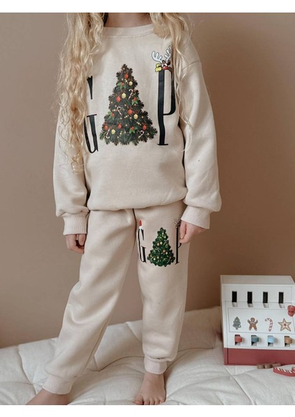 Kız Çocuk Yılbaşı Temalı 3 Iplik Eşofman Takımı fiyatları