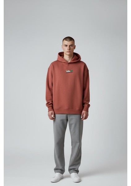 Unproductive Oversize Unisex Kapüşonlu Sweatshirt Şardonlu fiyatları