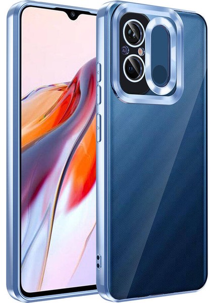 Xiaomi Redmi 12C Kılıf Kamera Korumalı Logo Gösteren Vlmt Omega Kapak-Sierra Mavi