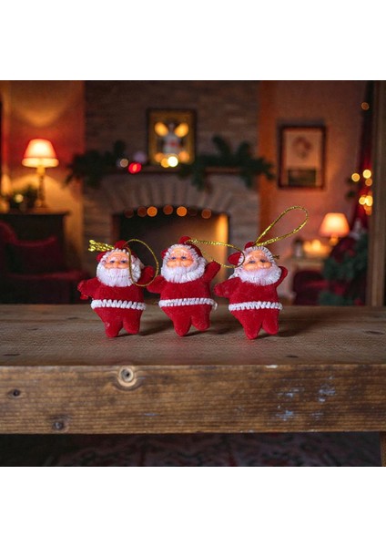 3lü Noel Baba Figürü Yılbaşı Ağacı Süsü 5 cm fiyatları