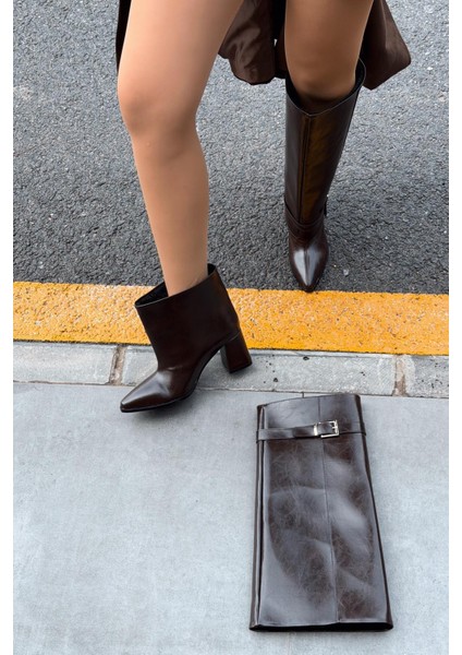 Lorimax Kadın Tak-Çıkar Bot-Çizme Acıkahve Parlak deri fırsatları