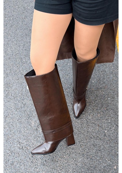 Lorimax Kadın Tak-Çıkar Bot-Çizme Acıkahve Parlak deri indirimleri