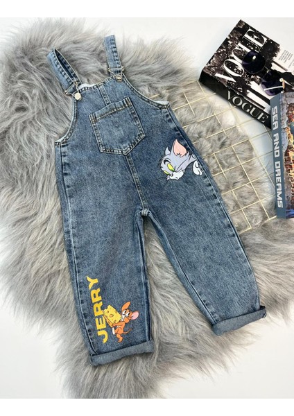 Çocuk Kot Salopet Askılı Denim