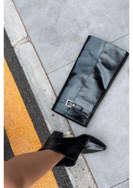 Lorimax Kadın Tak-Çıkar Bot-Çizme Siyah Parlak deri modelleri