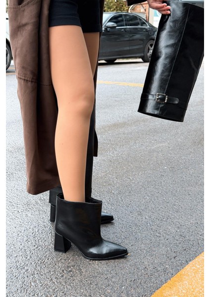 Lorimax Kadın Tak-Çıkar Bot-Çizme Siyah Parlak deri fırsatları