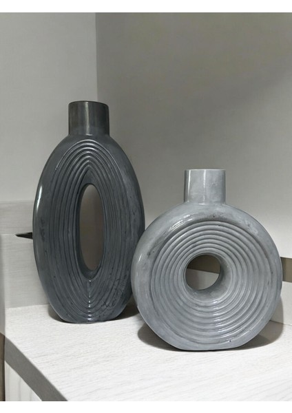 Füme & Gri Iskandinav Dekoratif Vazo Seti fiyatları