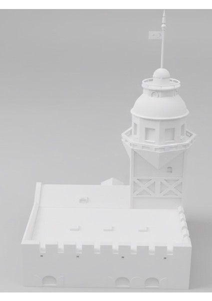 Istanbul Kız Kulesi 3D Baskı Maketi 15 cm – Beyaz Pla Malzeme Boyasız Dekoratif Biblo, Masaüstü Maket, Hediyelik Süs Eşyası Modeli fiyatları