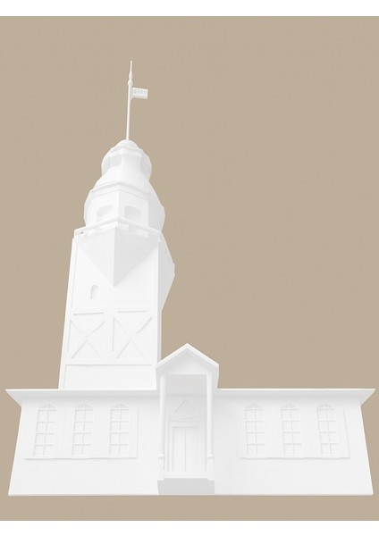 Istanbul Kız Kulesi 3D Baskı Maketi 15 cm – Beyaz Pla Malzeme Boyasız Dekoratif Biblo, Masaüstü Maket, Hediyelik Süs Eşyası Modeli modelleri