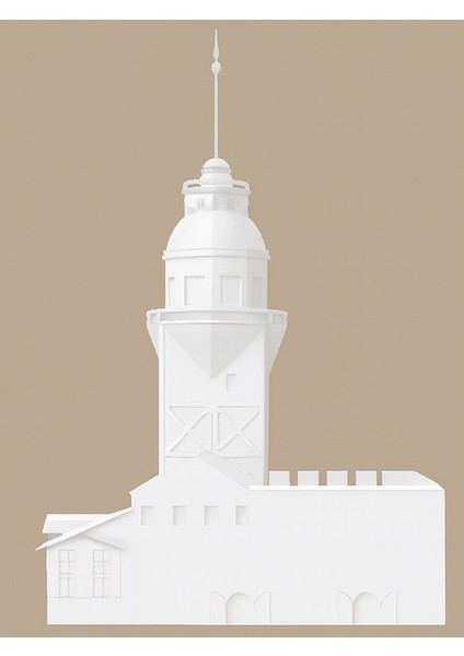 Istanbul Kız Kulesi 3D Baskı Maketi 15 cm – Beyaz Pla Malzeme Boyasız Dekoratif Biblo, Masaüstü Maket, Hediyelik Süs Eşyası Modeli indirimleri