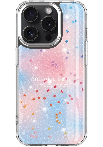 Apple iPhone 15 Pro Kılıf Simli Desenli Parlak Vlmt Task Kapak-Mavi modelleri