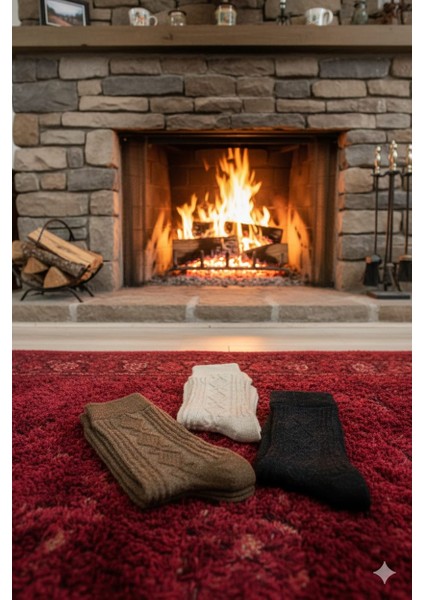 3’lü Kışlık Kalın Alpaka Yünlü Kabartma Detaylı Soket Çorap Set fiyatları