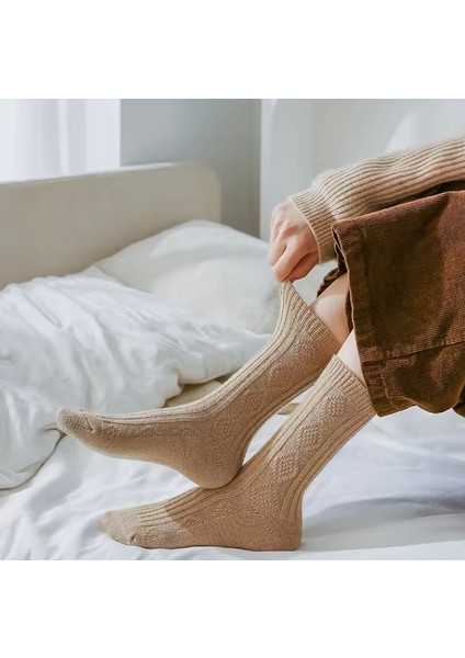 3’lü Kışlık Kalın Alpaka Yünlü Kabartma Detaylı Soket Çorap Set modelleri