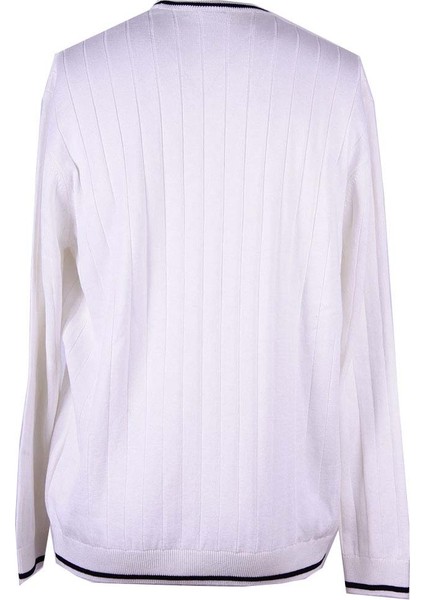 Triko Beyaz Erkek Kazak 16492 modelleri