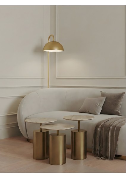 Toskana Zigon Sehpa Seti - Traverten