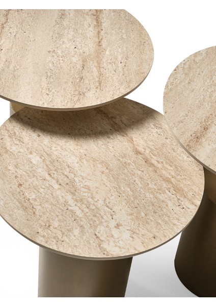 Toskana Zigon Sehpa Seti - Traverten fırsatları