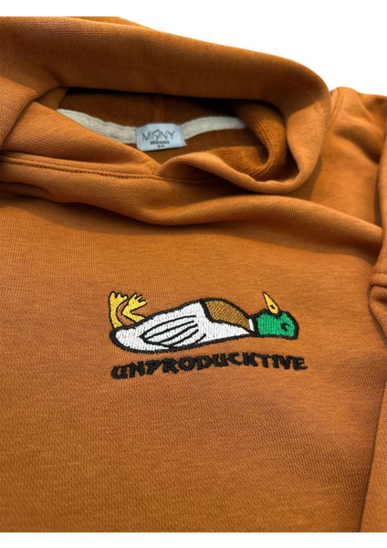 Unproductive Oversize Unisex Kapüşonlu Sweatshirt Şardonsuz indirimleri