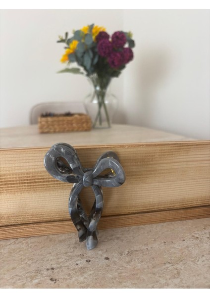 Mermer Desenli Kemik Fiyonk Saç Tokası modelleri