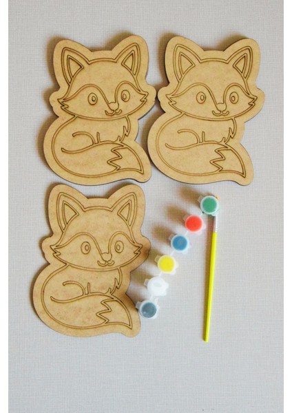 3'lü Hayvanlar Alemi Ahşap Boyama Seti - Çocuk Etkinlik Materyali - Okul Öncesi Zeka Geliştirici indirimleri