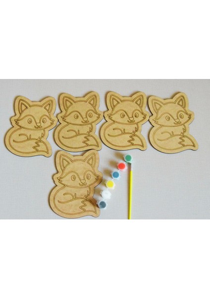 3'lü Hayvanlar Alemi Ahşap Boyama Seti - Çocuk Etkinlik Materyali - Okul Öncesi Zeka Geliştirici