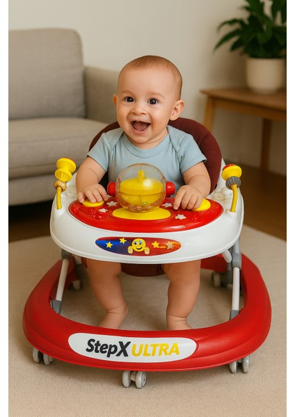 Stepx Ultra Müzikli Işıklı Yürüteç | Gelişim Destekli Eğitici | 10 Tekerlekli Yürüteç