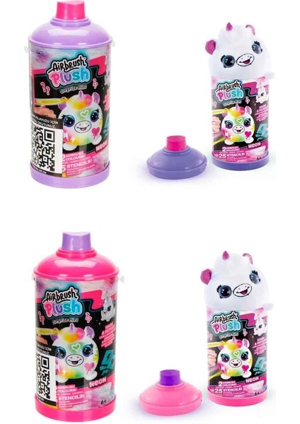 45521 Sun-Cnl-Hobi Set Aırbrush Plush Mystery Mını Plush Neon Serıes 2