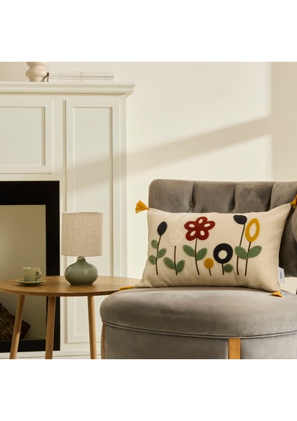 Bloom Püsküllü Dolgulu Kırlent 35X42 cm