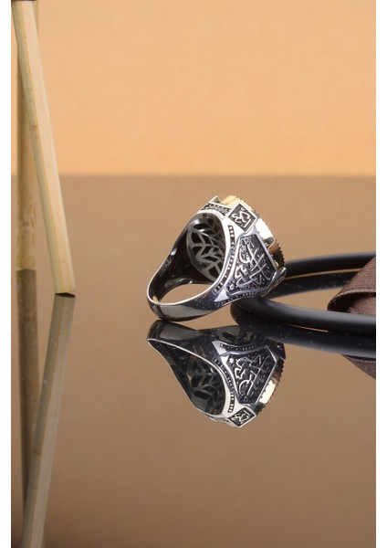 Mührü Süleyman Işlemeli 925 Ayar Desenli Erkek Yüzük fiyatları