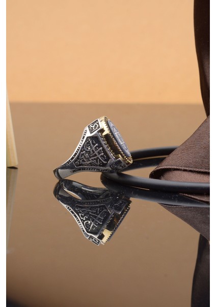 Mührü Süleyman Işlemeli 925 Ayar Desenli Erkek Yüzük fırsatları