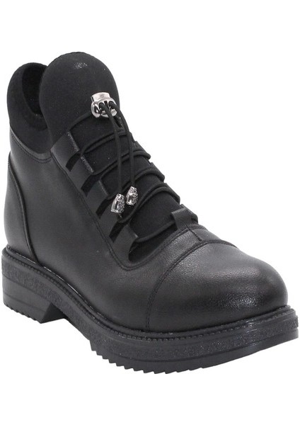 S110 Siyah Cilt Bağcıklı Kadın Kışlık Bot modelleri