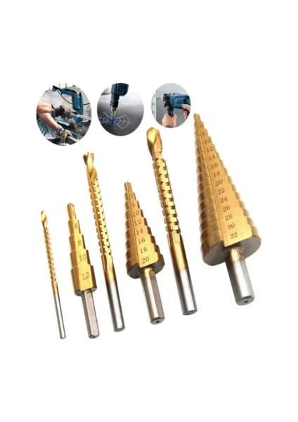 6 Parça Kademeli Matkap Ucu Seti modelleri