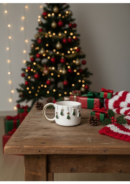 Ağaç Süslemeli Seramik 2'li Fincan Takımı fırsatları