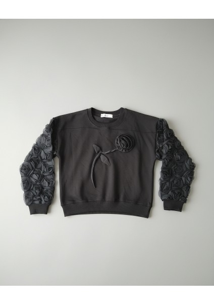 Gül Detaylı Sweat Kot Pantolon Kız Çocuk Takım fiyatları