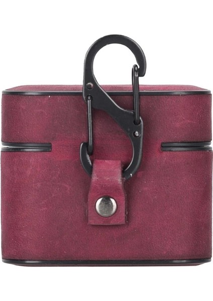 Casquet Apple Airpods 3.nesil Uyumlu Deri Kılıf Fuşya modelleri