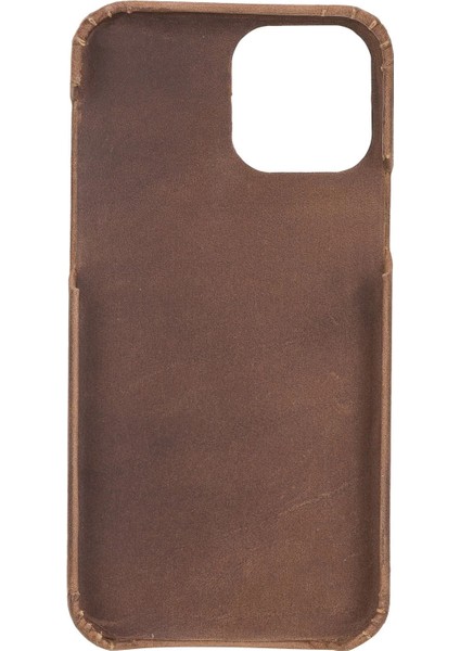 Apple iPhone 12 Pro Uyumlu Deri Arka Kapak F360 G2 Antik Kahve modelleri