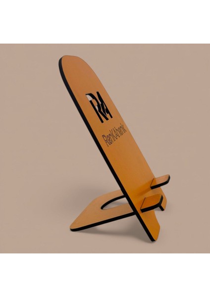 5 Adet | Kişiye ve Firmaya Özel Isim/logo Baskılı Telefon Tutucu Stand | Renkli Lazer Kesim Ahşap modelleri