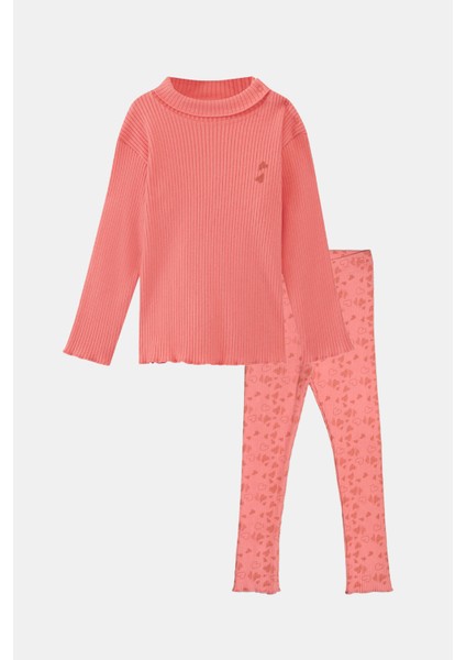 Somon Kalp Baskılı Kız Çocuk Kaşkorse Alt Üst Takım