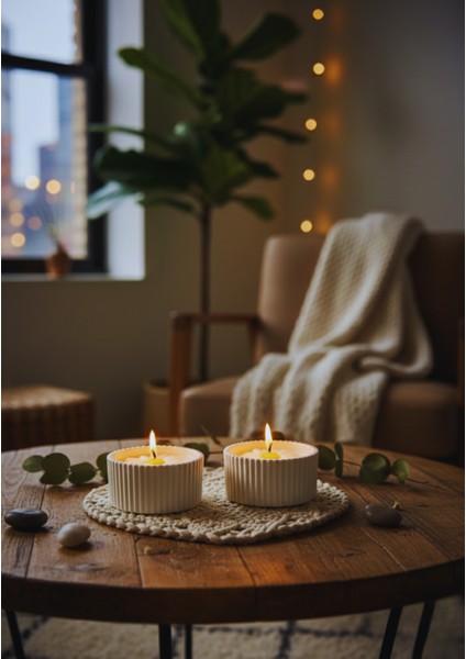 El Yapımı Papatya Dekorlu Kokulu Mum Seti – 2’li Özel Tasarım Daisy Collection modelleri