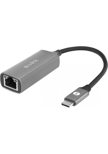 S-Lınk SW-U336 Gri Metal Type-C To RJ45 10/100/1000MBPS Gigabit Adaptör