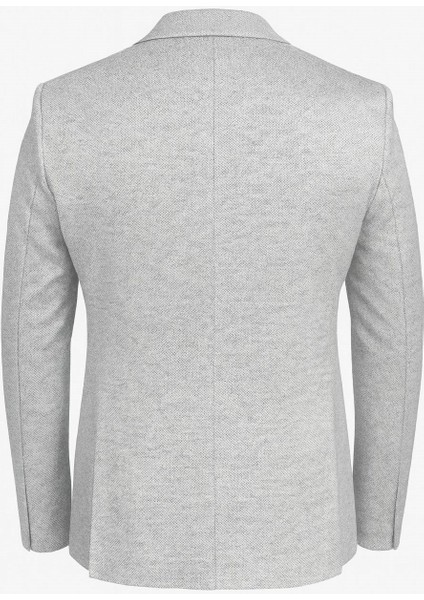 Erkek Karyağdı Desenli Slim Fit Blazer Ceket – Mavi & Gri – Şık Günlük ve Ofis Kombin