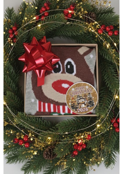 Yılbaşı Hediyesi Şık Kutu Çorap-Kadın/erkek, Termal, Kaliteli, Noel Temalı