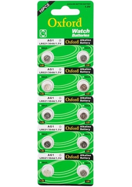 Oxford Ag1 LR621 Alkalin 10'lu Saat Pili